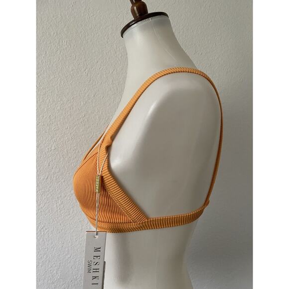 Meshki Swim Bikini Top Esme Triangle Ribbed Swimwear - Picture 4 of 6